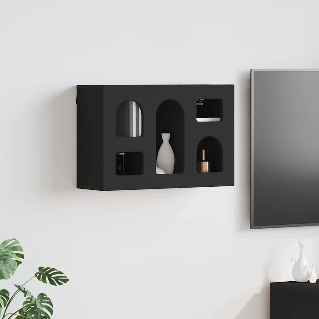 Závěsná Skříňka Elst Černá 60 X 20 X 40 Cm Kompozitní Dřevo