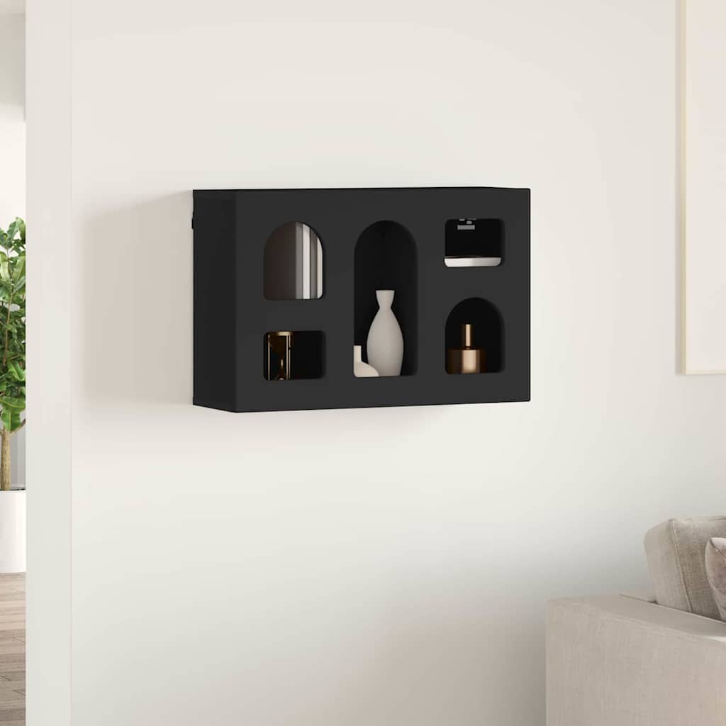 Závěsná Skříňka Elst Černá 60 X 20 X 40 Cm Kompozitní Dřevo