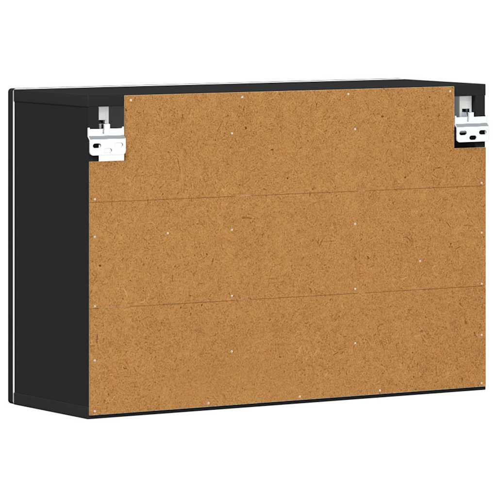 Závěsná Skříňka Elst Černá 60 X 20 X 40 Cm Kompozitní Dřevo