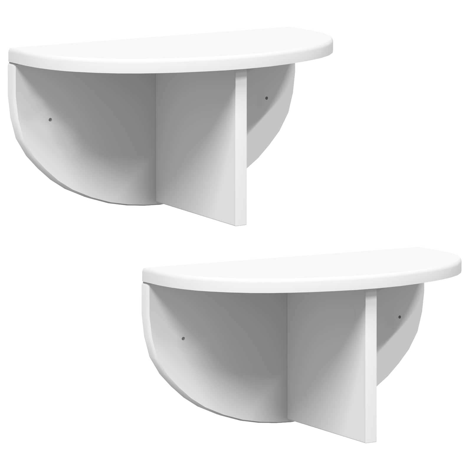 Nástěnná Polička Nástěnná Montáž 2 Pcs Bílá 38 X 19 X 19 Cm