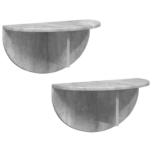 Nástěnná Polička Nástěnná Montáž 2 Pcs Betonově Šedá