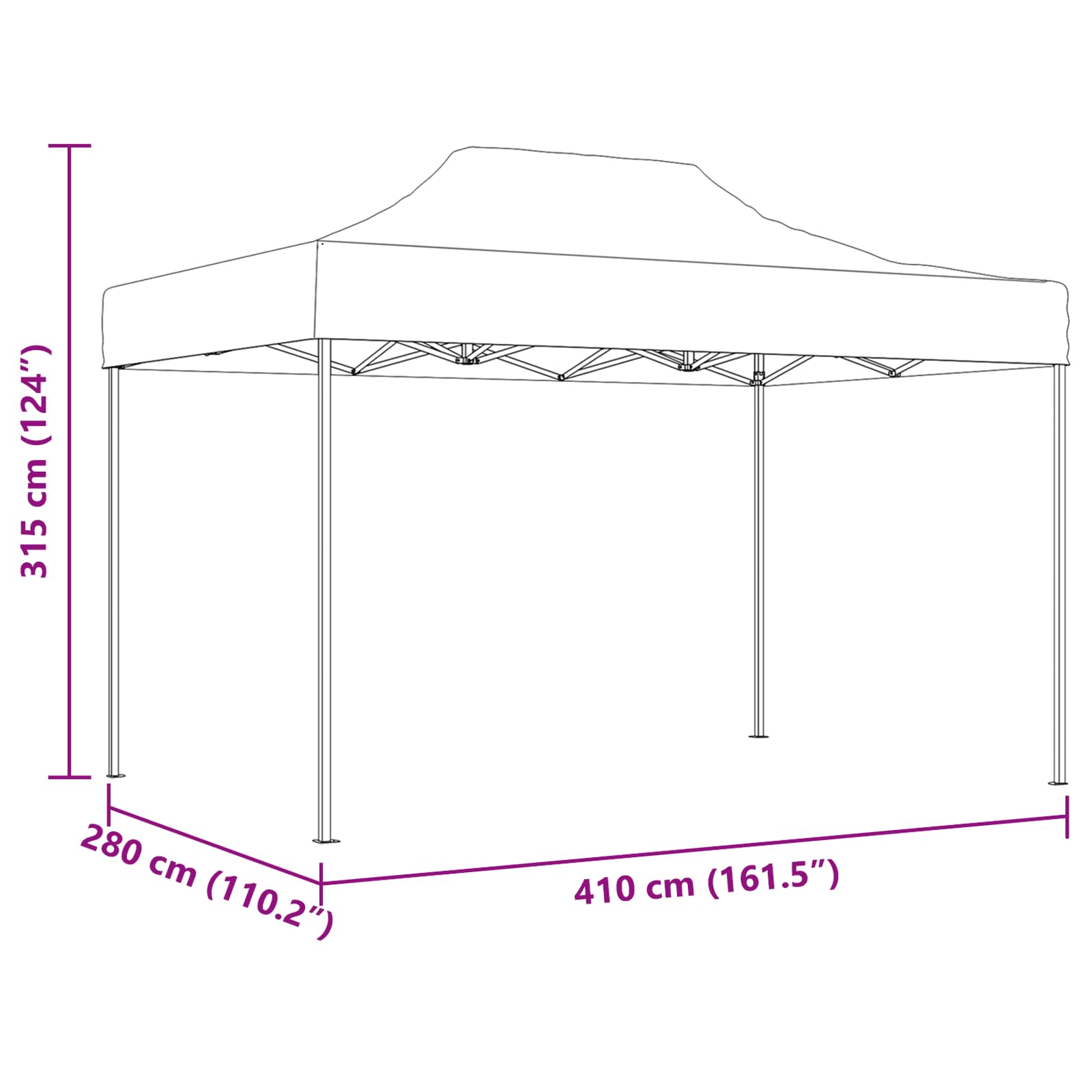 Party Stan Antracit 280 X 410 X 315 Cm Oxford Látka