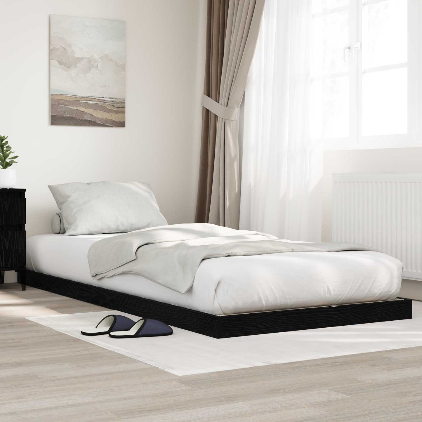 Rám Postele Černý Dub 75 X 190 Cm Kompozitní Dřevo