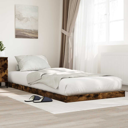 Rám Postele Kouřový Dub 90 X 190 Cm Kompozitní Dřevo