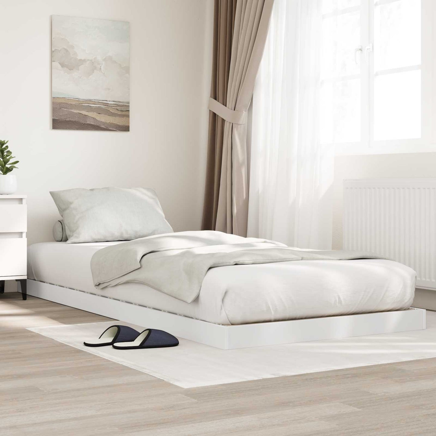 Rám Postele Bílá 80 X 200 Cm Kompozitní Dřevo
