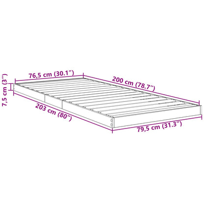 Rám Postele Staré Dřevo 80 X 200 Cm Kompozitní Dřevo