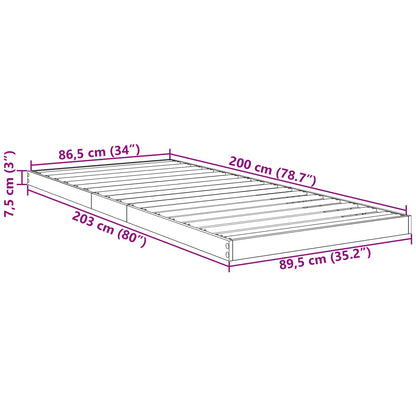 Rám Postele Betonově Šedá 90 X 200 Cm Kompozitní Dřevo