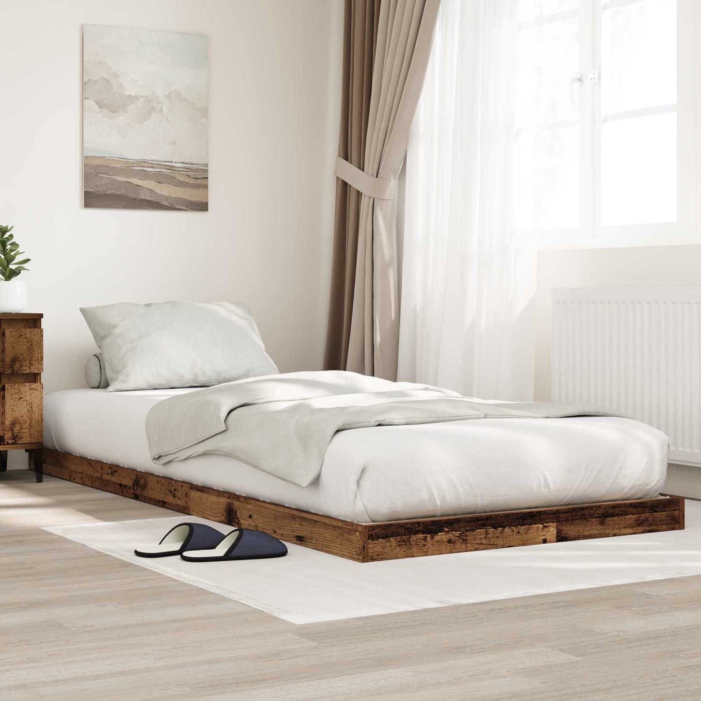 Rám Postele Staré Dřevo 100 X 200 Cm Kompozitní Dřevo