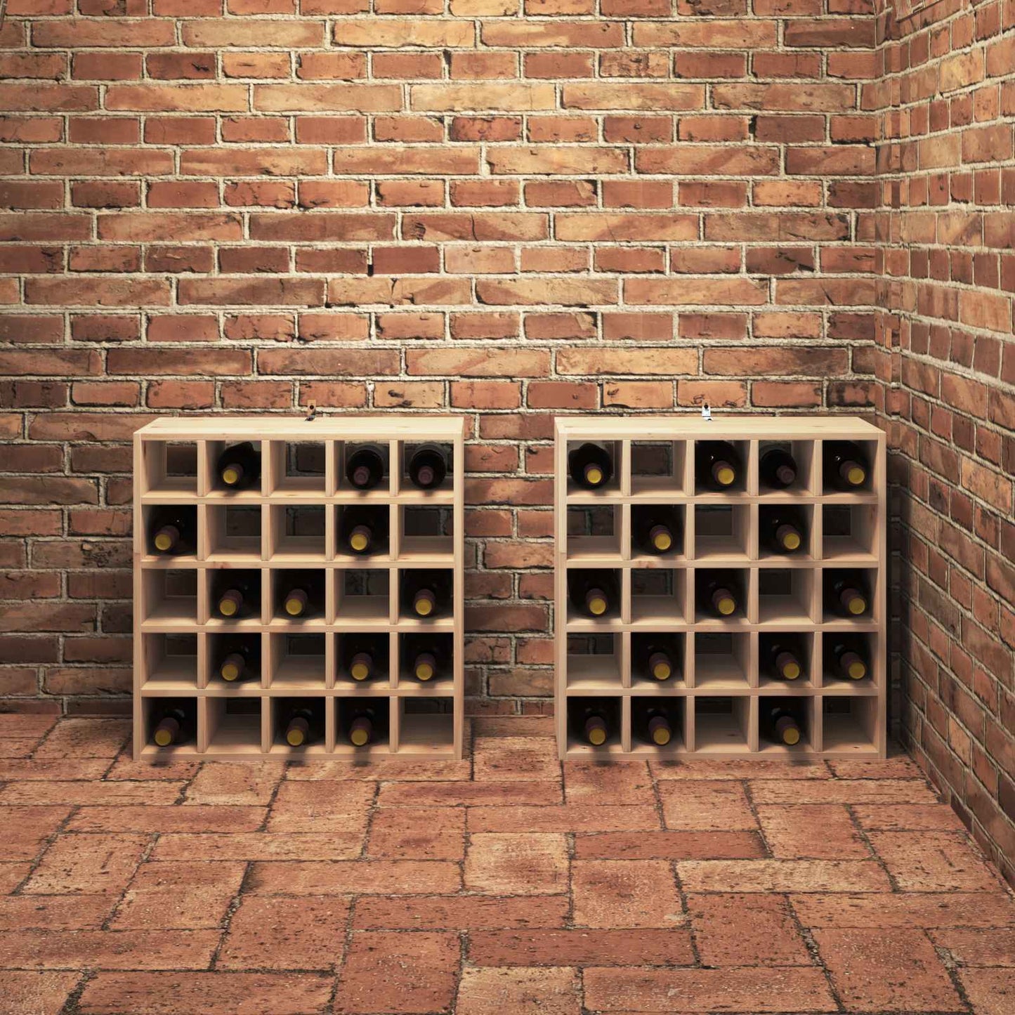 Stojan Na Víno 2 Pcs Přírodní 56 X 25 X 56 Cm