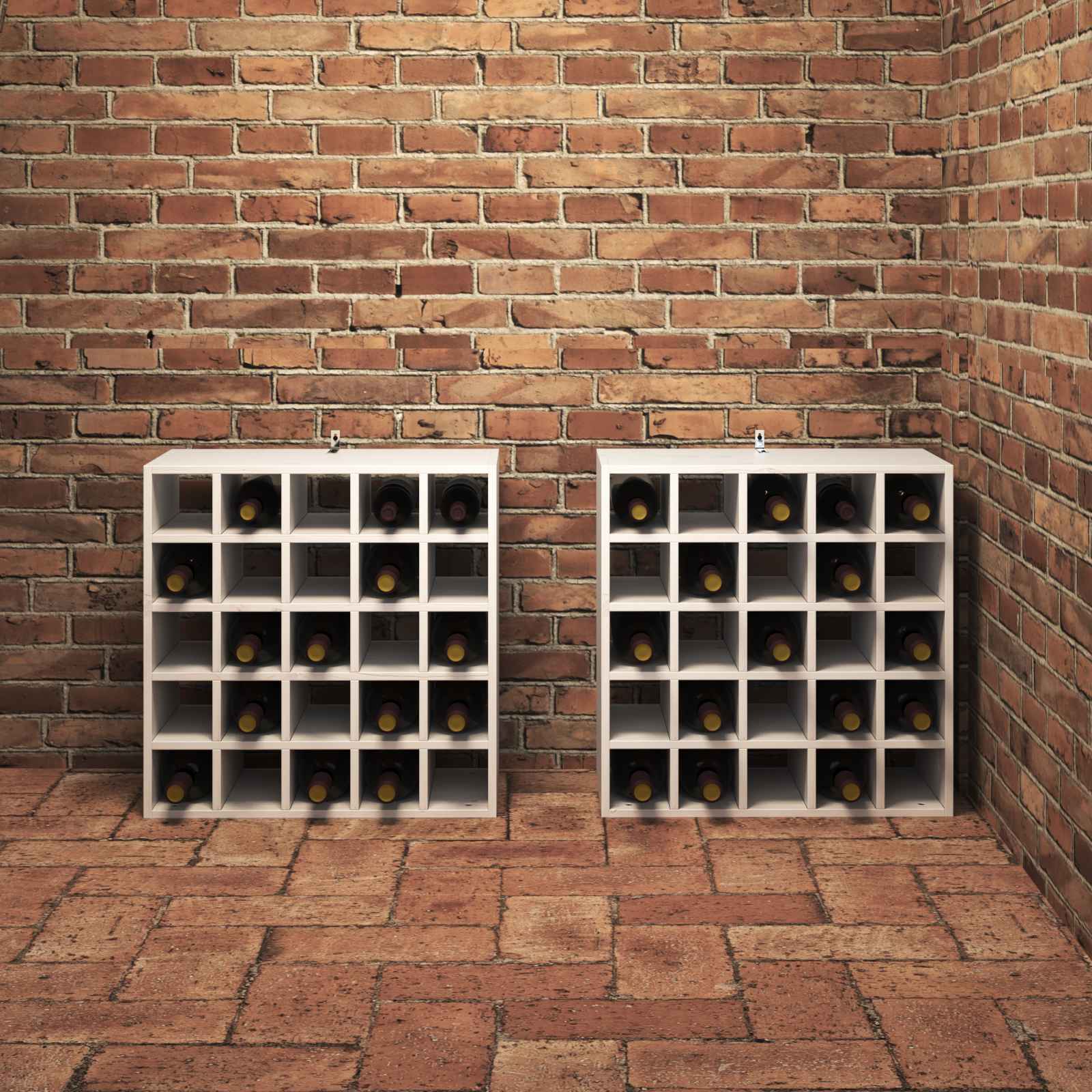 Stojan Na Víno 2 Pcs Bílá 56 X 25 X 56 Cm Masivní Borové Dřevo