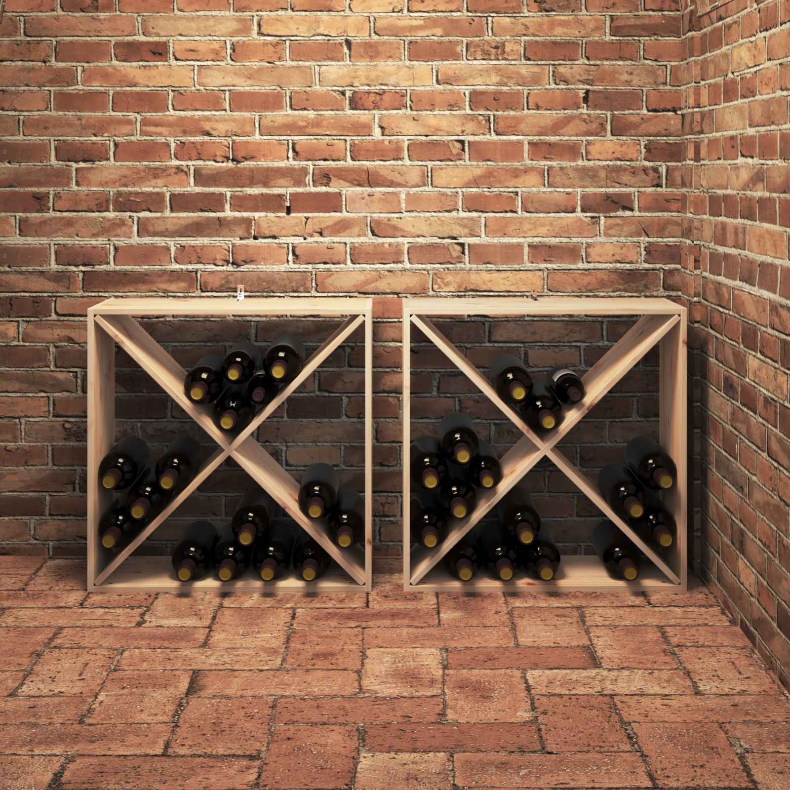 Stojan Na Víno 2 Pcs Přírodní 62 X 25 X 62 Cm