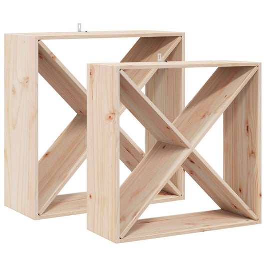Stojan Na Víno 2 Pcs Přírodní 62 X 25 X 62 Cm