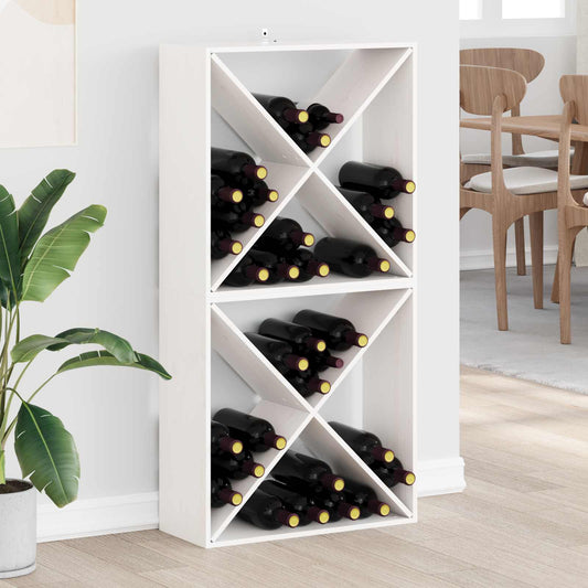 Stojan Na Víno 2 Pcs Bílá 62 X 25 X 62 Cm Masivní Borové Dřevo