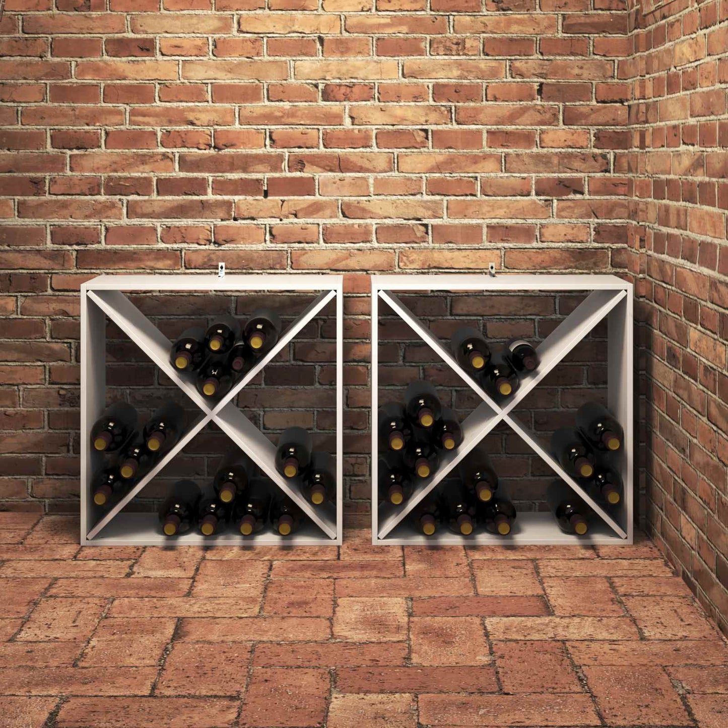 Stojan Na Víno 2 Pcs Bílá 62 X 25 X 62 Cm Masivní Borové Dřevo