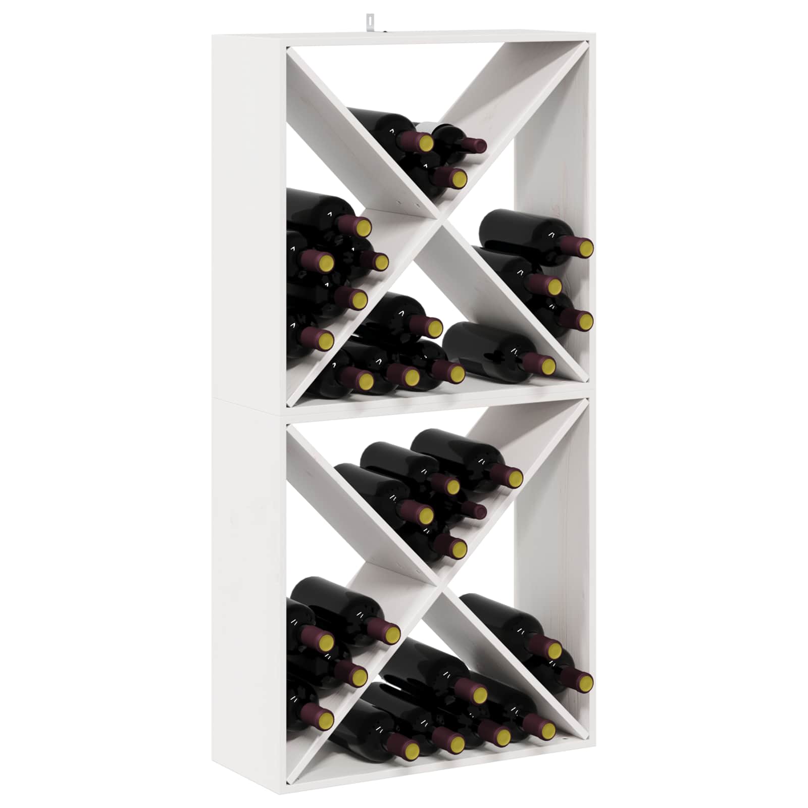 Stojan Na Víno 2 Pcs Bílá 62 X 25 X 62 Cm Masivní Borové Dřevo