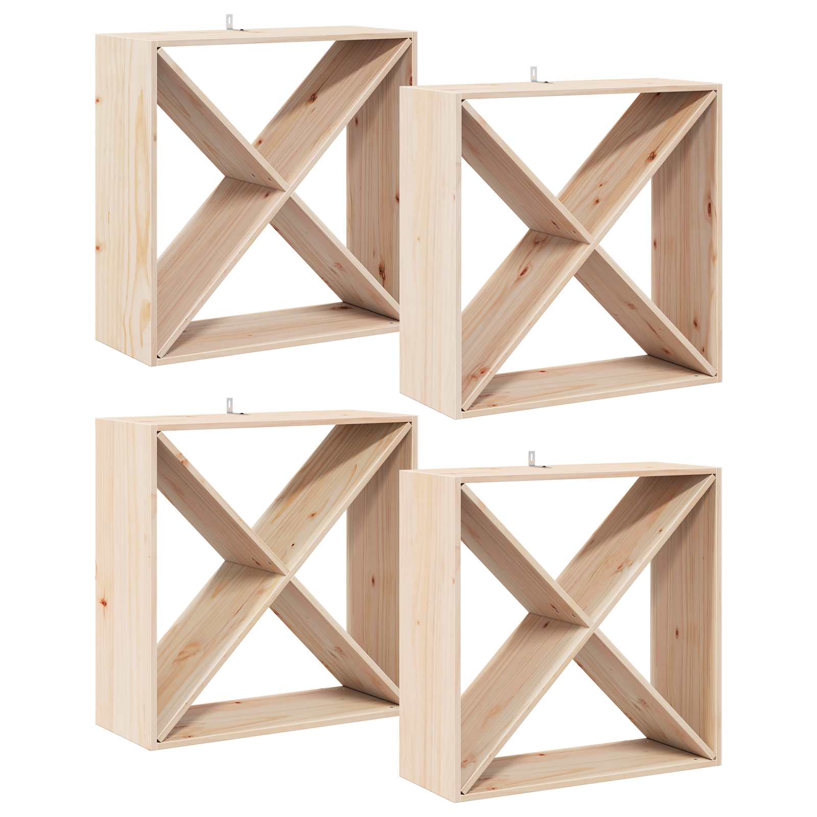 Stojan Na Víno 4 Pcs Přírodní 62 X 25 X 62 Cm