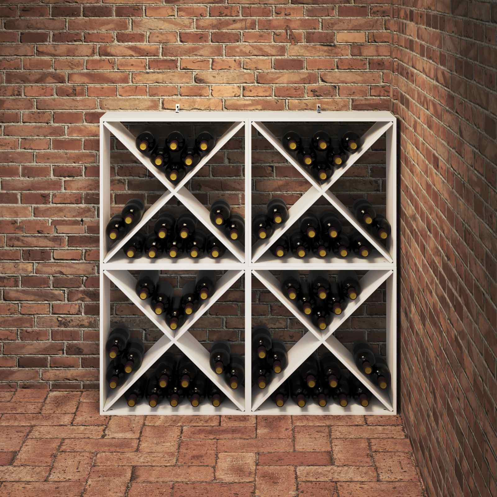 Stojan Na Víno 4 Pcs Bílá 62 X 25 X 62 Cm Masivní Borové Dřevo