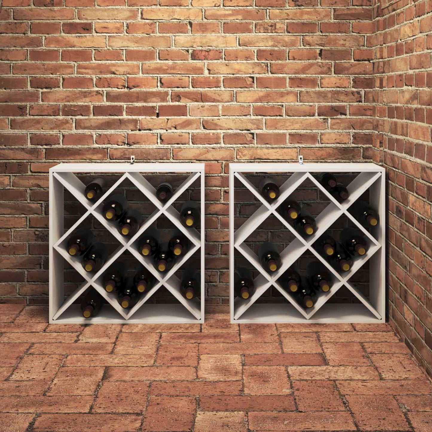 Stojan Na Víno 2 Pcs Bílá 62 X 25 X 62 Cm Masivní Borové Dřevo