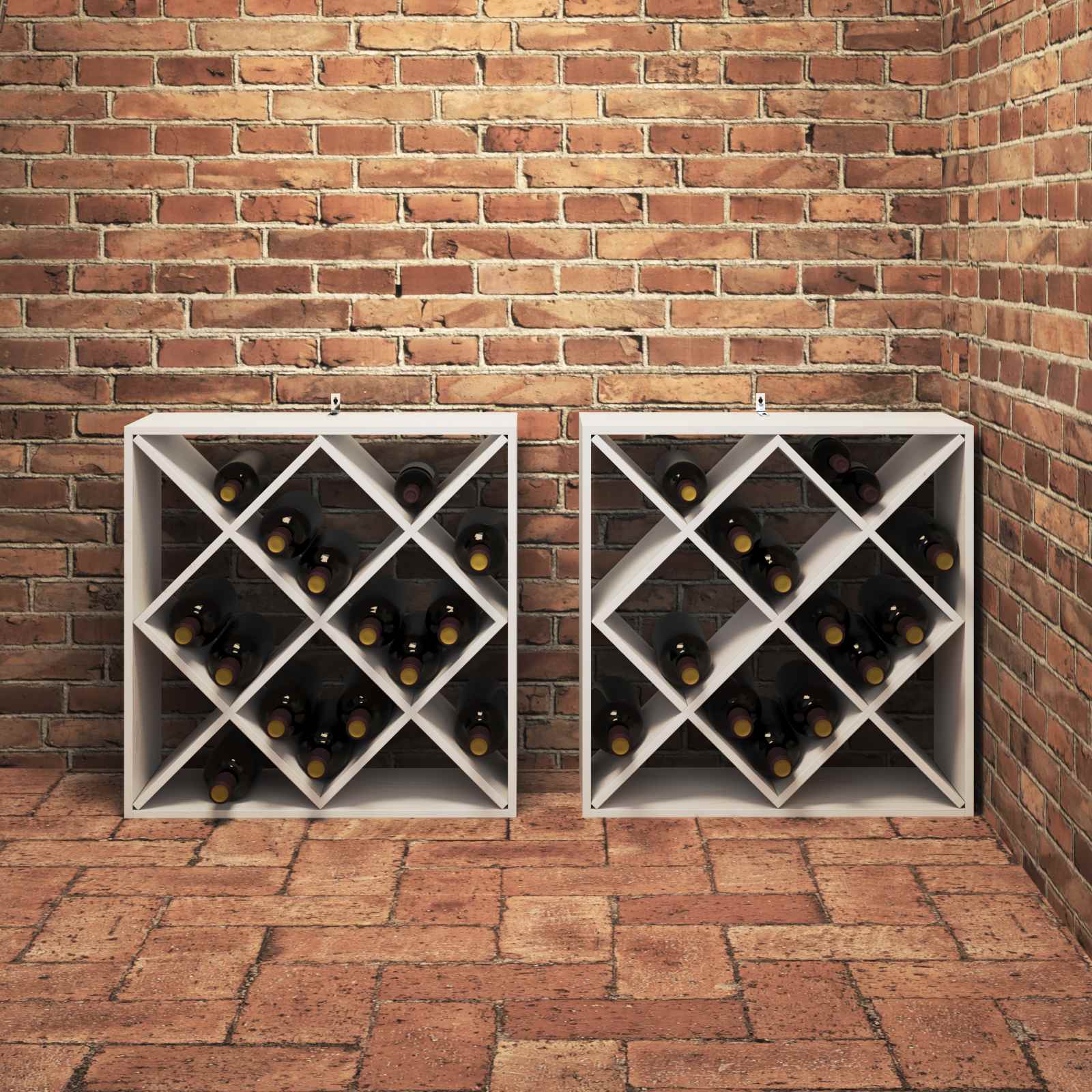 Stojan Na Víno 2 Pcs Bílá 62 X 25 X 62 Cm Masivní Borové Dřevo