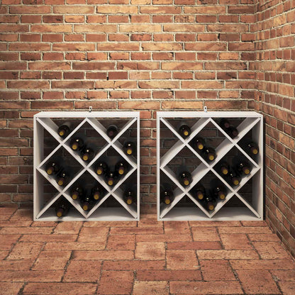 Stojan Na Víno 2 Pcs Bílá 62 X 25 X 62 Cm Masivní Borové Dřevo