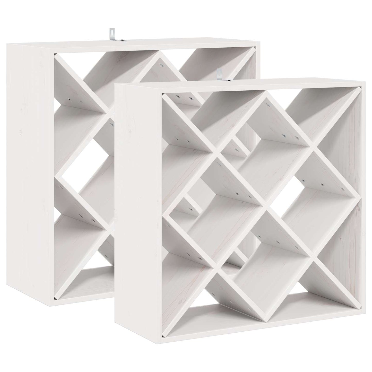 Stojan Na Víno 2 Pcs Bílá 62 X 25 X 62 Cm Masivní Borové Dřevo