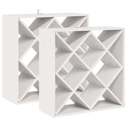 Stojan Na Víno 2 Pcs Bílá 62 X 25 X 62 Cm Masivní Borové Dřevo