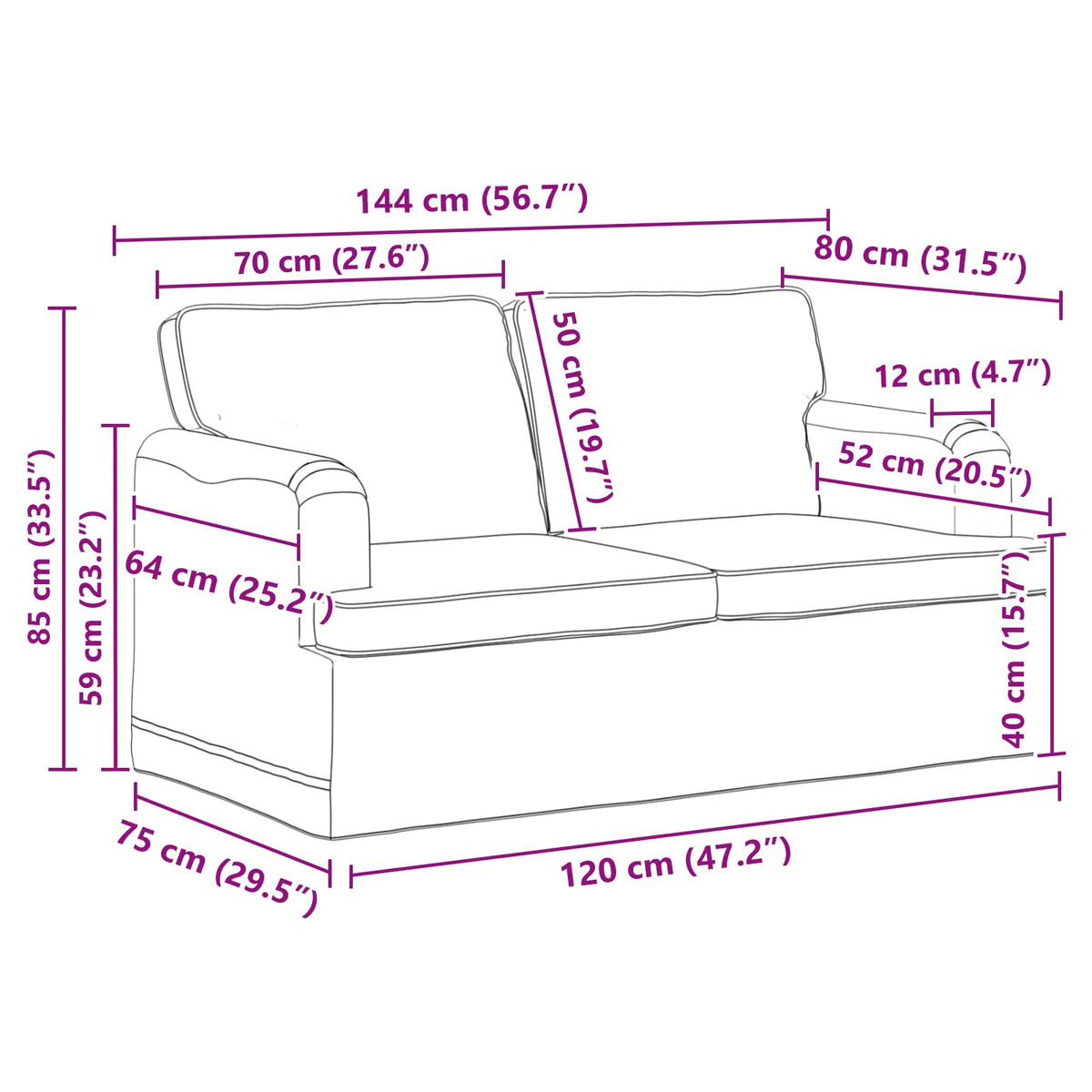 Set Pohovek 2 Ks Textil