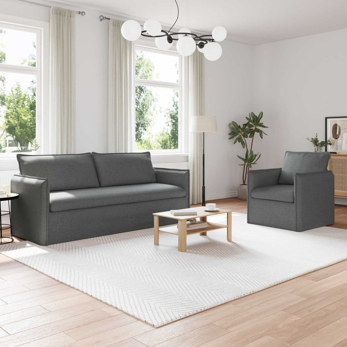 Set Pohovek 2 Ks Textil