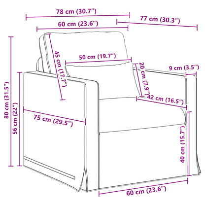 Pohovka 78 X 78 X 80 Cm Textil