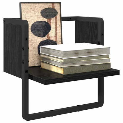 Nástěnná Polička Nástěnná Montáž Černý Dub 30 X 25 X 30 Cm