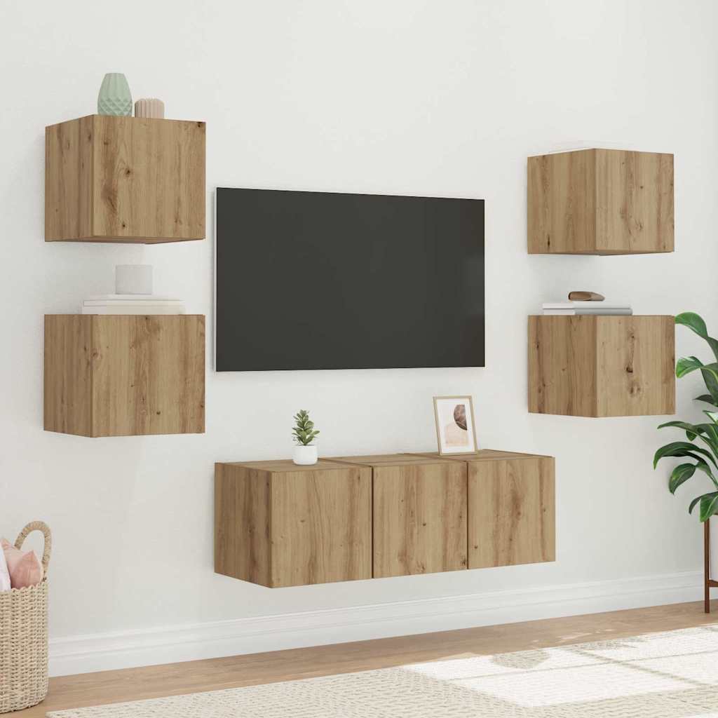 Tv Wall Cabinet 30,5 X 35 X 30 Cm Umělecký Dub Kompozitní Dřevo
