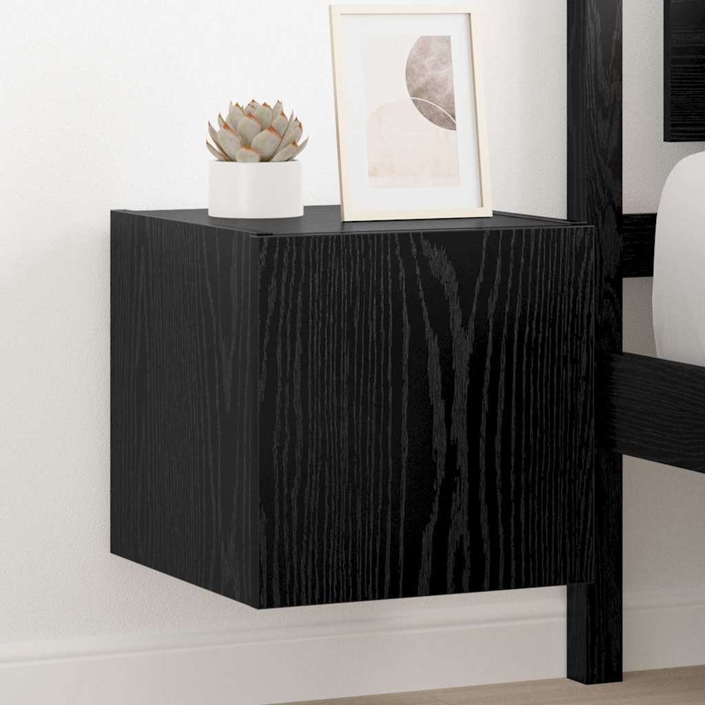 Tv Wall Cabinet 30,5 X 35 X 30 Cm Černý Dub Kompozitní Dřevo