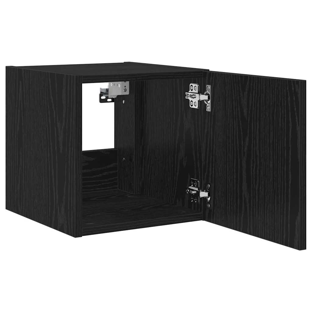 Tv Wall Cabinet 30,5 X 35 X 30 Cm Černý Dub Kompozitní Dřevo