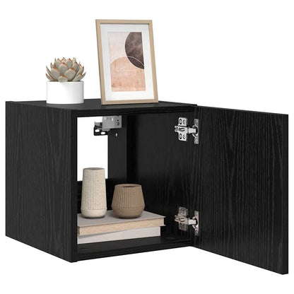 Tv Wall Cabinet 30,5 X 35 X 30 Cm Černý Dub Kompozitní Dřevo