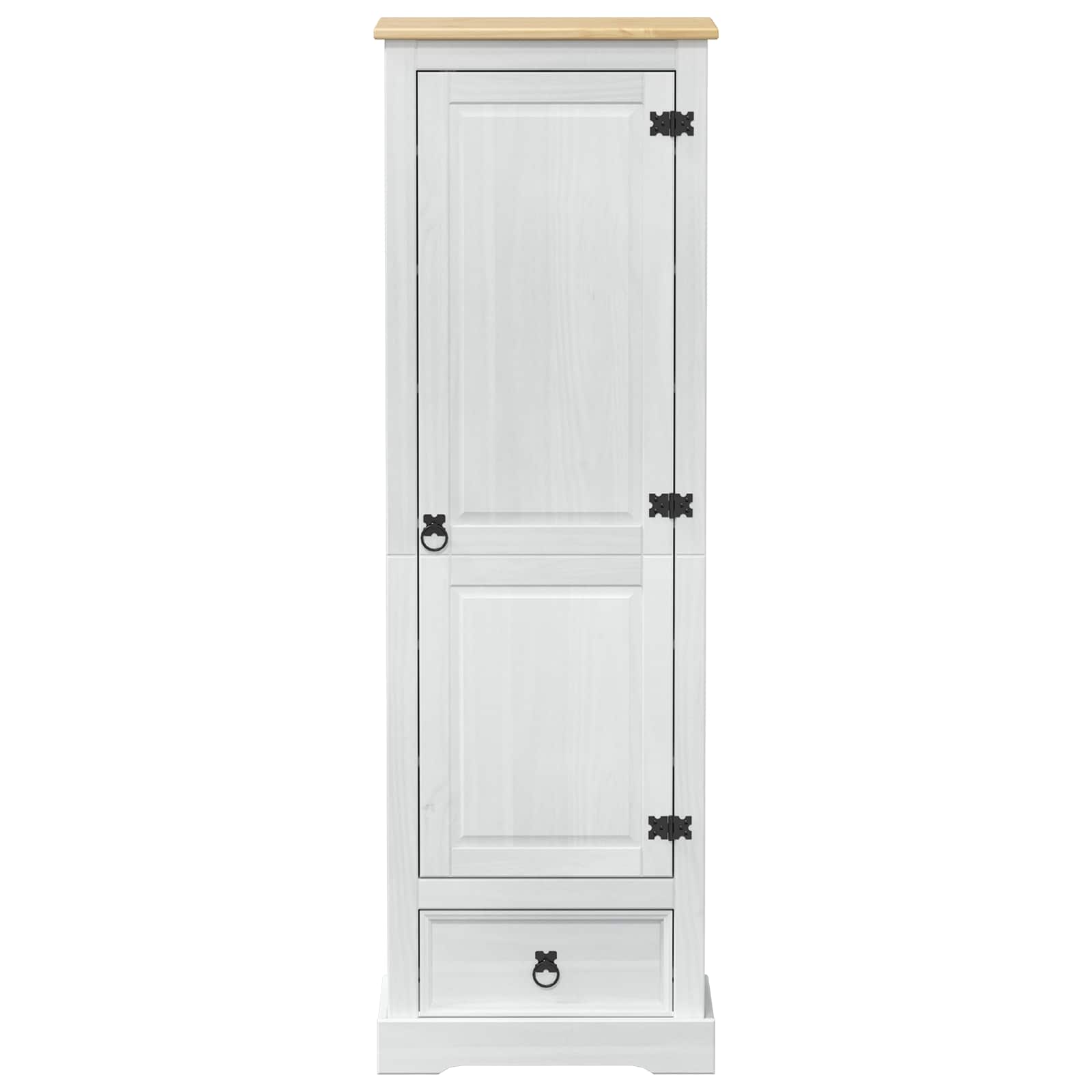 Skříně Se Zásuvkou Bílá 55 X 38 X 170 Cm Masivní Borové Dřevo