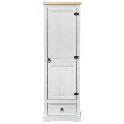 Skříně Se Zásuvkou Bílá 55 X 38 X 170 Cm Masivní Borové Dřevo