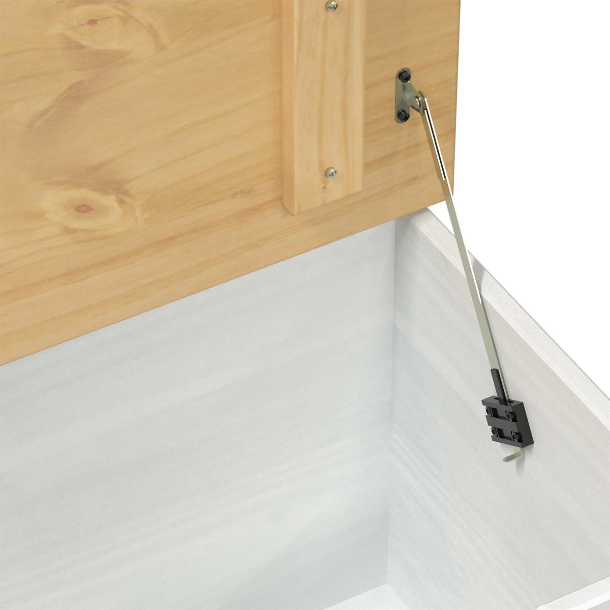 Storage Box S Policí Bílá 90 X 78 X 45 Cm Masivní Borové Dřevo