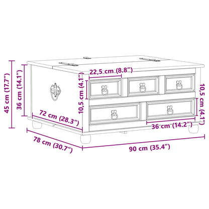 Storage Box S Policí Bílá 90 X 78 X 45 Cm Masivní Borové Dřevo