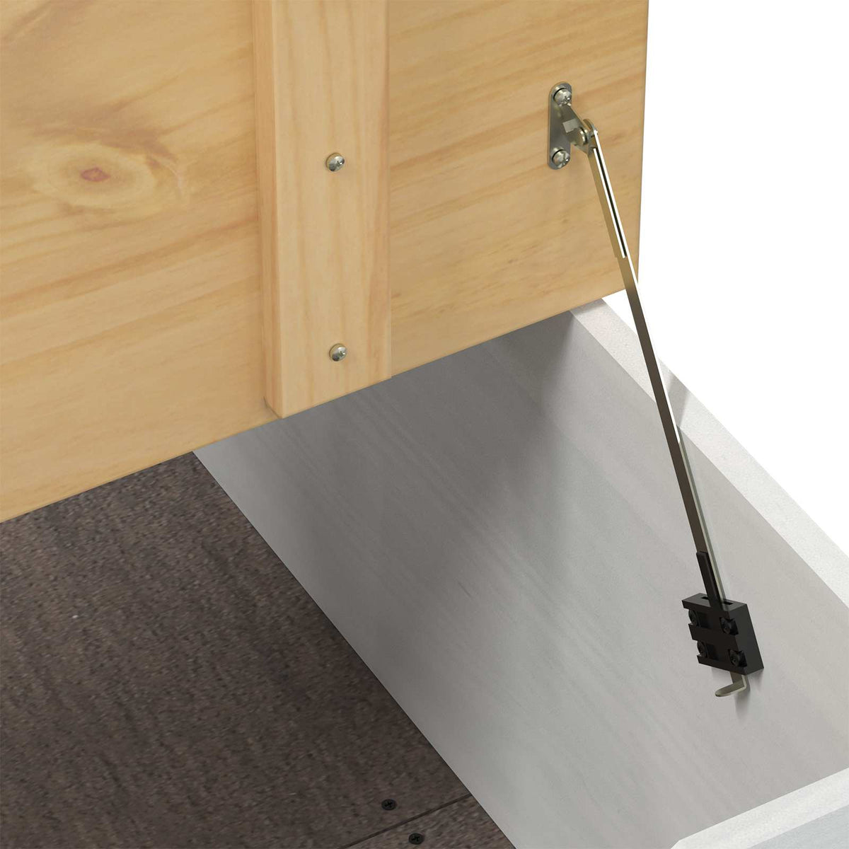 Storage Box S Policí Bílá 78 X 78 X 45 Cm Masivní Borové Dřevo