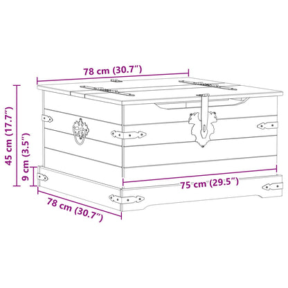 Storage Box S Policí Bílá 78 X 78 X 45 Cm Masivní Borové Dřevo