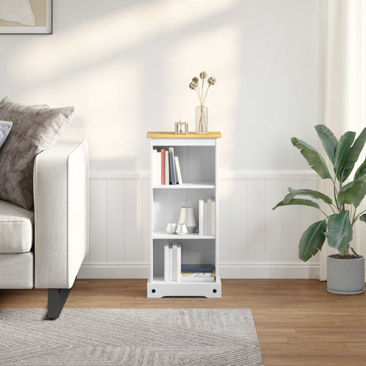 Knihovna Bílá 46 X 29 X 100 Cm Masivní Borové Dřevo