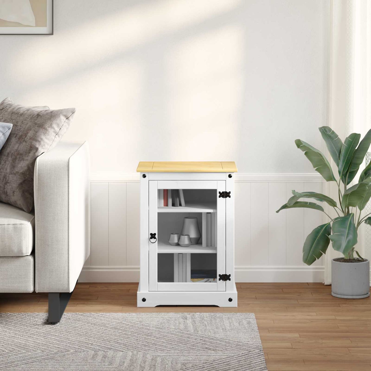 Hifi Skříň Bílá 60 X 50 X 82 Cm Masivní Borové Dřevo
