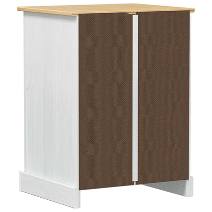 Hifi Skříň Bílá 60 X 50 X 82 Cm Masivní Borové Dřevo
