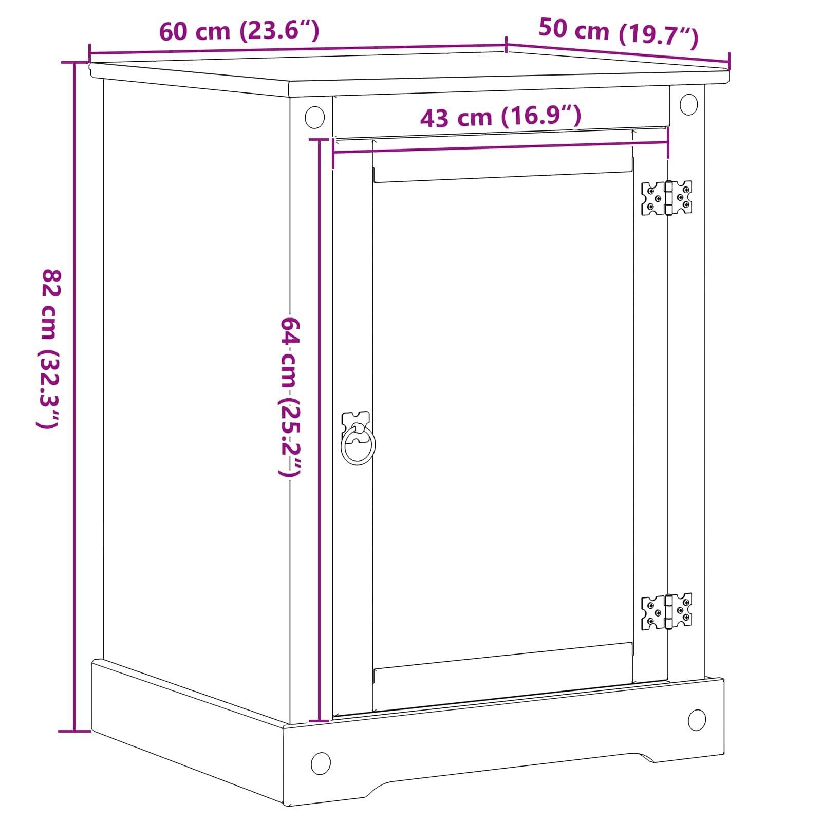 Hifi Skříň Bílá 60 X 50 X 82 Cm Masivní Borové Dřevo