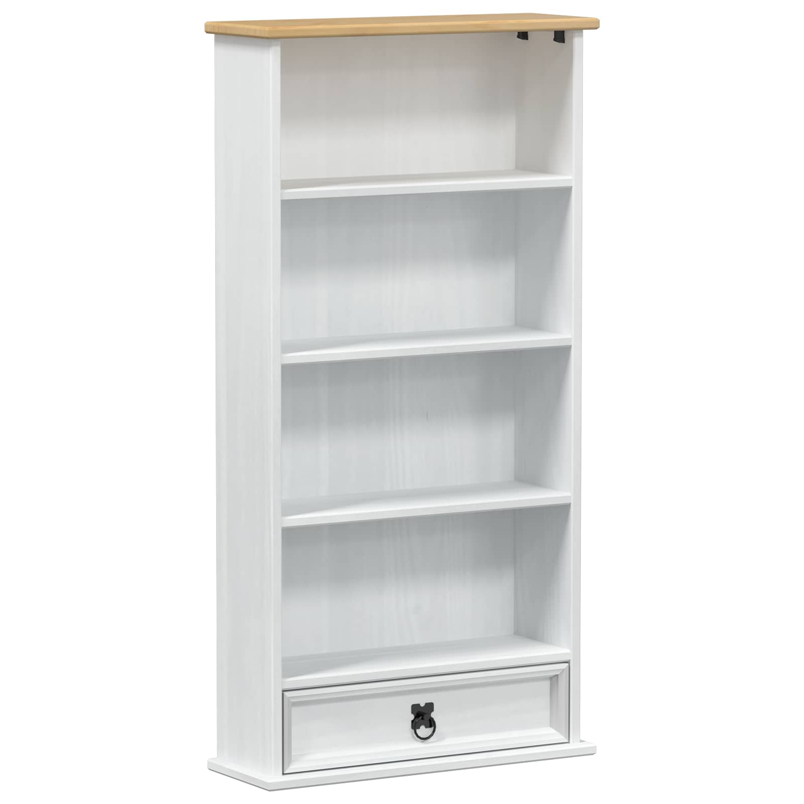 Cd Kabinet Bílá 52 X 17.5 X 103 Cm Masivní Borové Dřevo