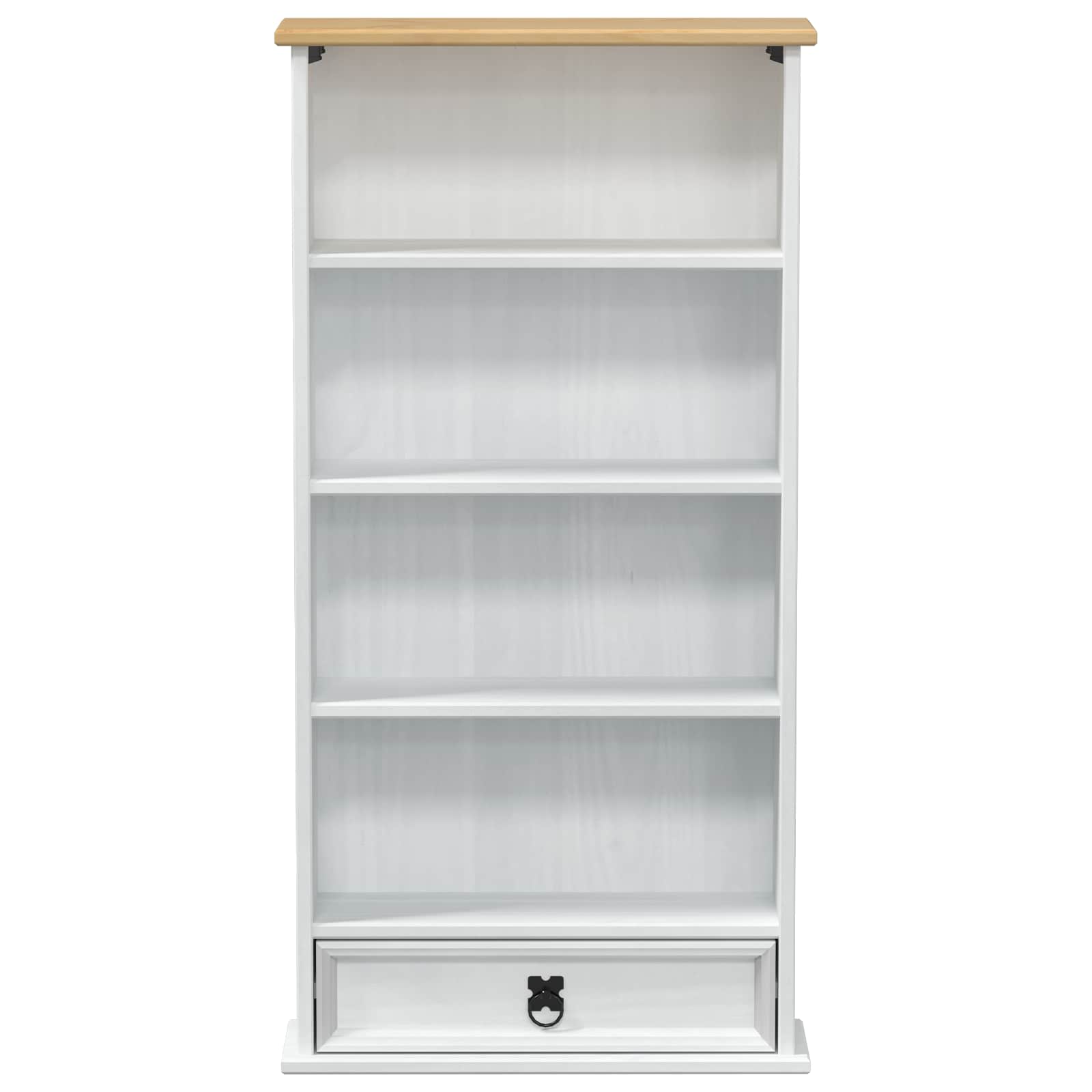 Cd Kabinet Bílá 52 X 17.5 X 103 Cm Masivní Borové Dřevo