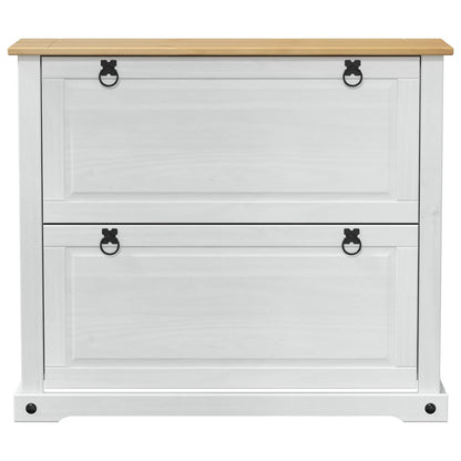 Skříň Na Obuv Corona Bílá 99 X 32 X 85 Cm Masivní Borové Dřevo