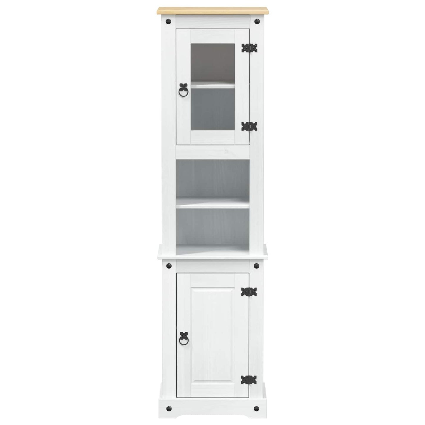 Koupelnová Skříň Bílá 50 X 40 X 185 Cm Masivní Borové Dřevo