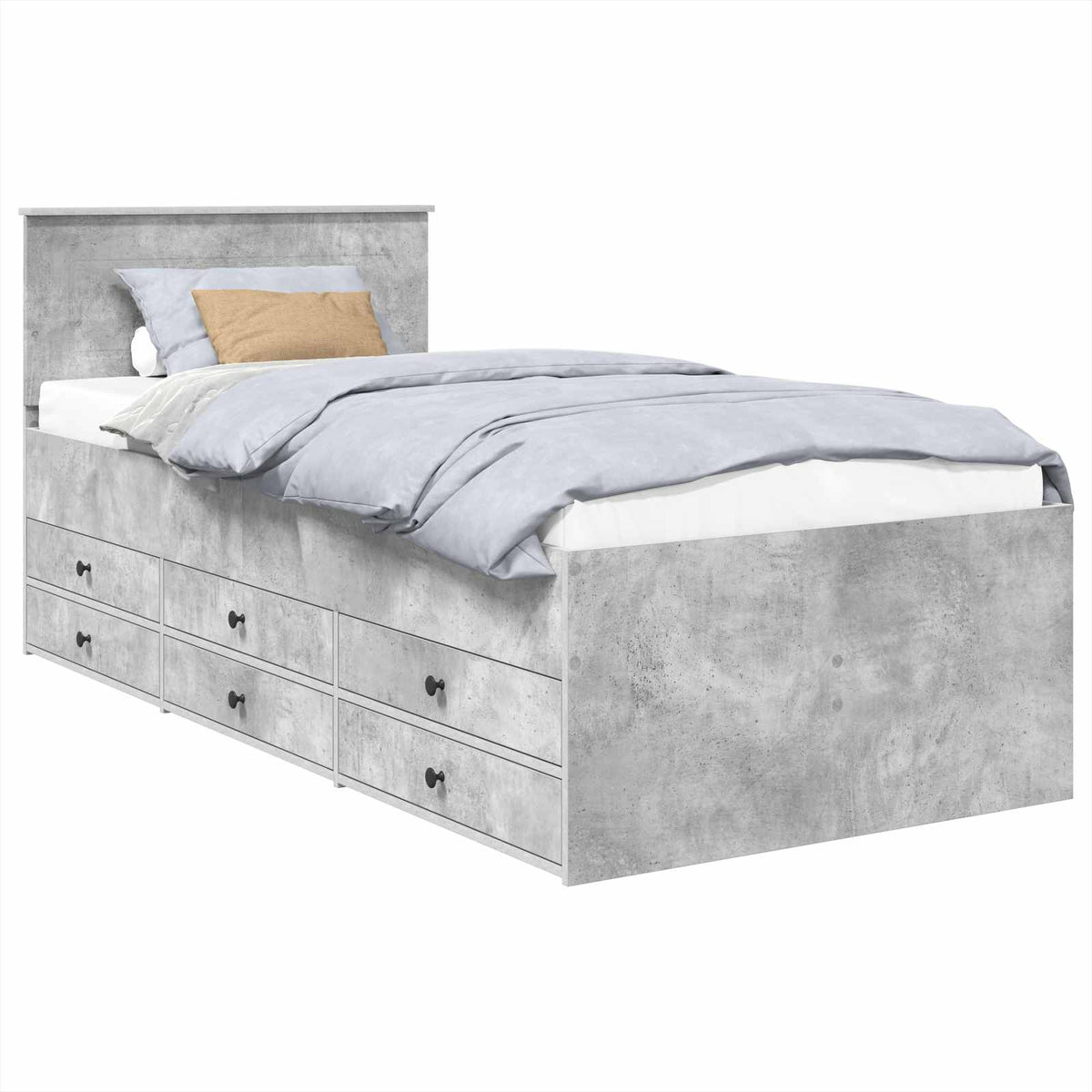 Daybed Betonově Šedá A Černá Kompozitní Dřevo