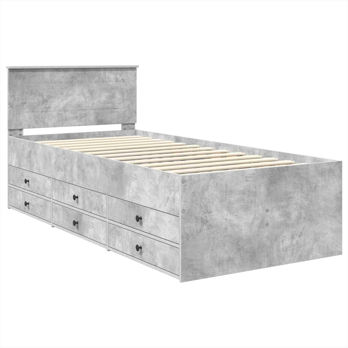 Daybed Betonově Šedá A Černá Kompozitní Dřevo